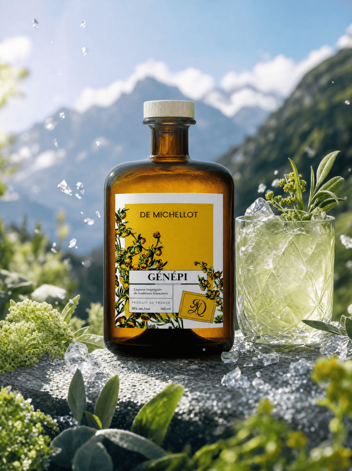 Cocktail Collins Génépi Amande : recette au génépi maison